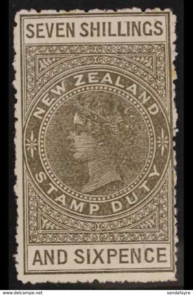 POSTAL FISCALS  1906 7s 6d Bronze Grey, Wmk NZ Sideways, On Unsurfaced Cowan Paper , SG F84, Mint. For More Images, Plea - Other & Unclassified