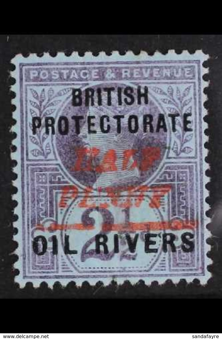 1893  ½d On 2½d With Type 10 Surch. In Vermilion, Issued At Old Calabar, SG 36, Mint With A Vertical Crease. Still A Ple - Other & Unclassified