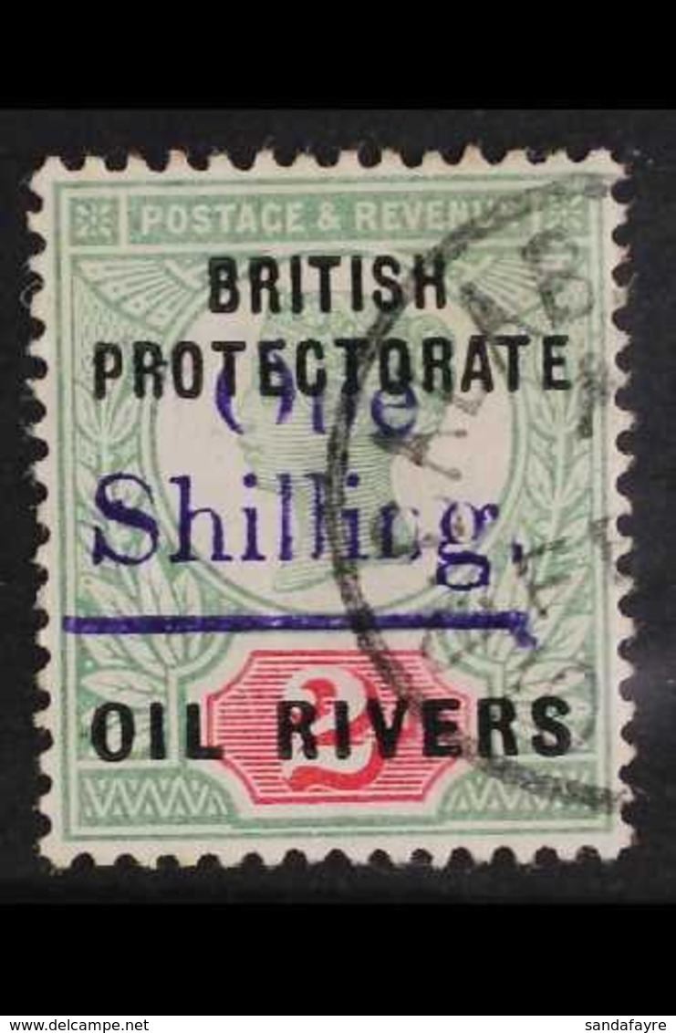 1893  1s On 2d With Type 11 Surch. In Violet, Issued At Old Calabar, SG 37, Very Fine Used. For More Images, Please Visi - Other & Unclassified