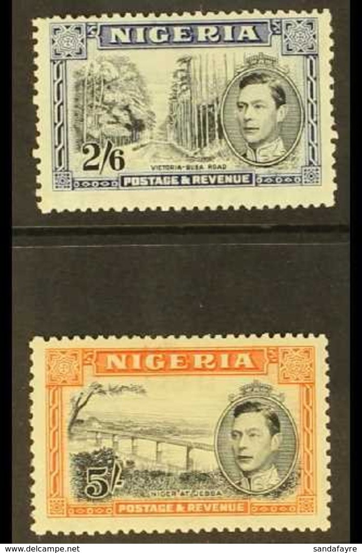 1938  2s 6d Black & Blue And 5s Black & Orange, Perf 13x11½, SG 58/59, Fine Mint. (2 Stamps) For More Images, Please Vis - Nigeria (...-1960)