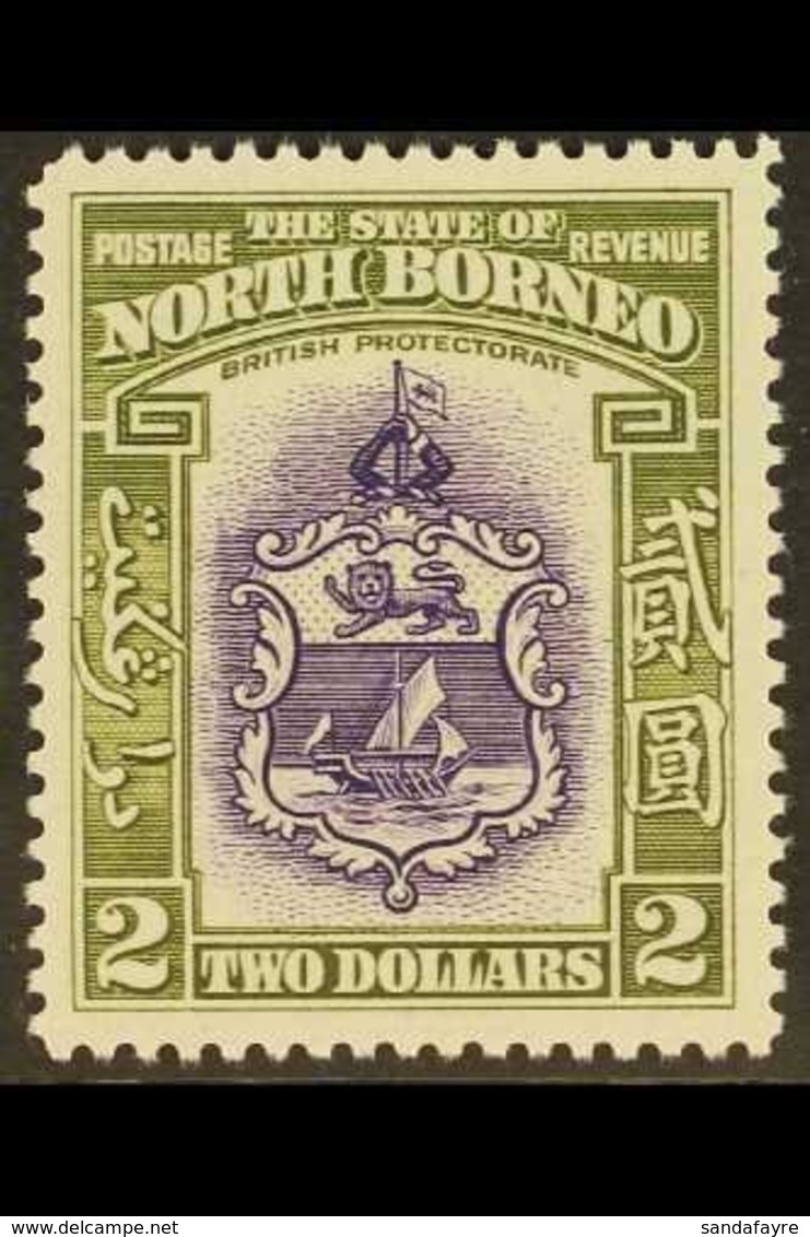 1939  $2 Violet & Olive Green, SG 316, Never Hinged Mint For More Images, Please Visit Http://www.sandafayre.com/itemdet - North Borneo (...-1963)