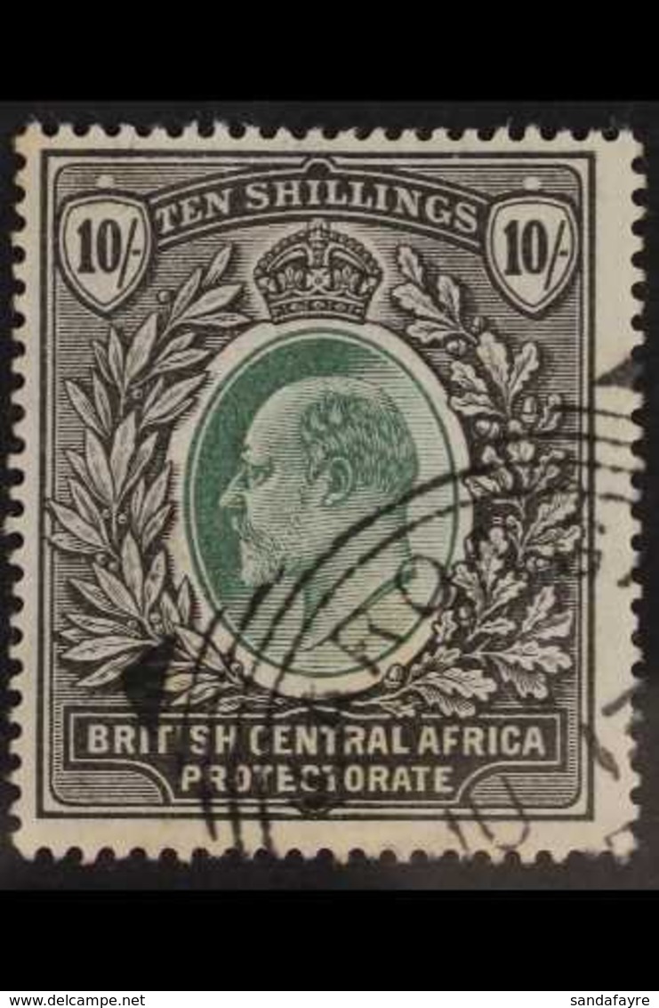 1903-04  10s Grey-green And Black, SG 65, Very Fine Used. For More Images, Please Visit Http://www.sandafayre.com/itemde - Nyasaland (1907-1953)