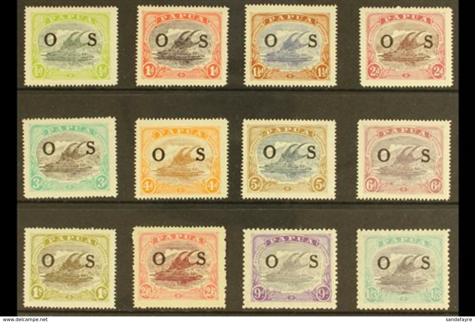 OFFICIALS  1931-32 "O S" Overprinted Complete Set, SG O55/O66, Very Fine Mint (12 Stamps) For More Images, Please Visit  - Papoea-Nieuw-Guinea