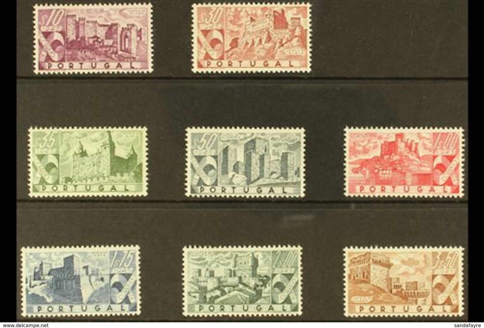 1946  Castles Complete Set, Afinsa 664/71, Mi 693/700, Very Fine Lightly Hinged Mint For More Images, Please Visit Http: - Other & Unclassified