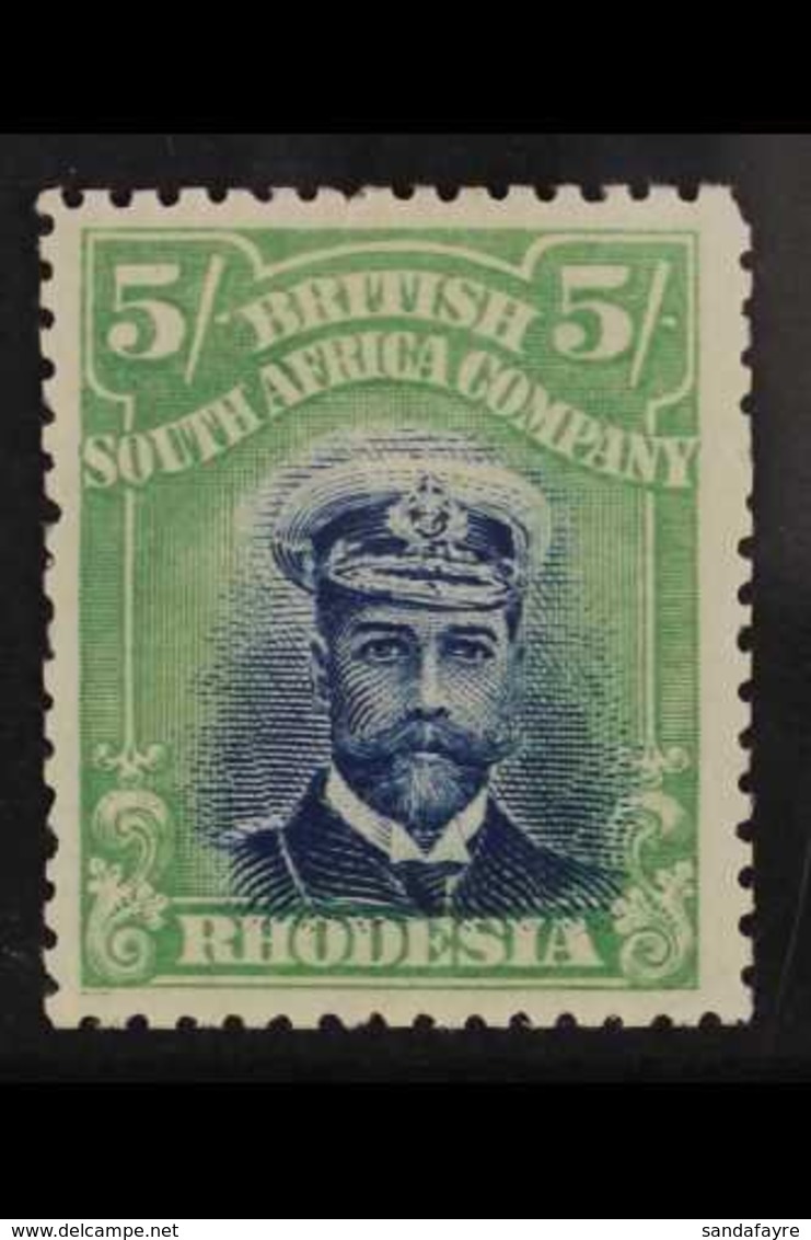 1913  5s Blue And Yellow Green, Admiral, Head Die II, Perf 14, SG 238, Very Fine Mint. For More Images, Please Visit Htt - Other & Unclassified