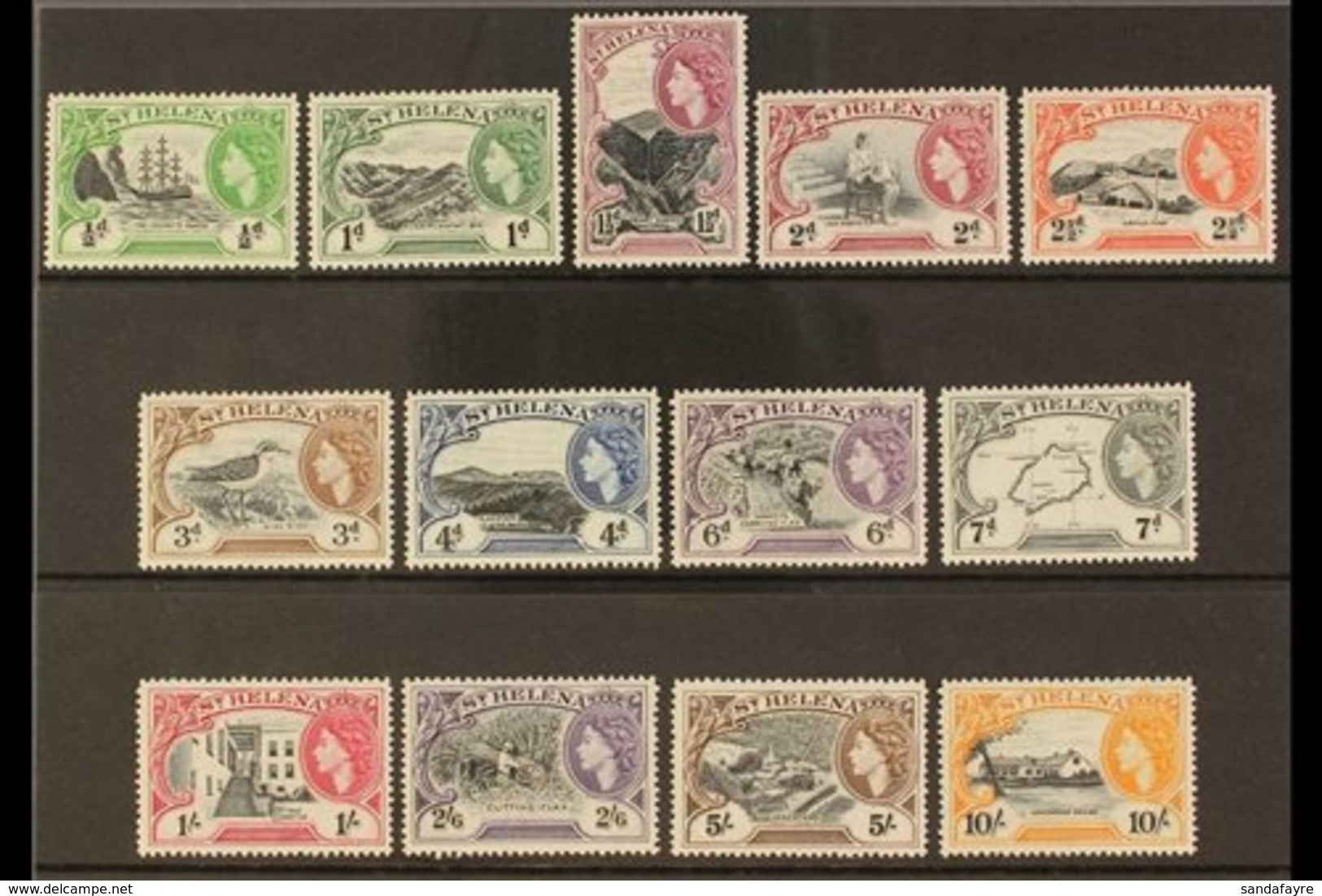 1953-59  Pictorials Complete Set, SG 153/65, Never Hinged Mint, Very Fresh. (13 Stamps) For More Images, Please Visit Ht - Saint Helena Island