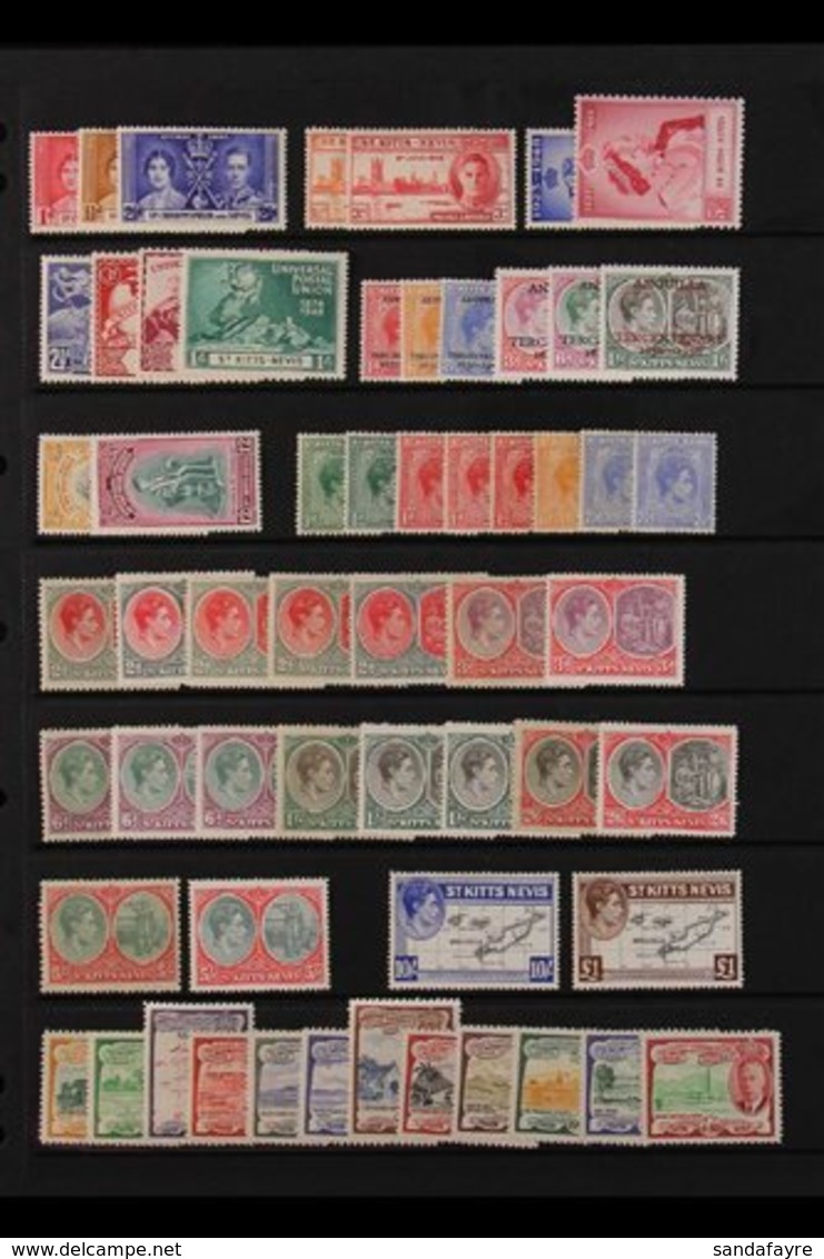 1937-52  A Fine Mint KGVI Collection Incl. 1938-50 Set With Both Perfs 2d To 5s, Commemoratives And 1952 Set Are Never H - St.Kitts Und Nevis ( 1983-...)