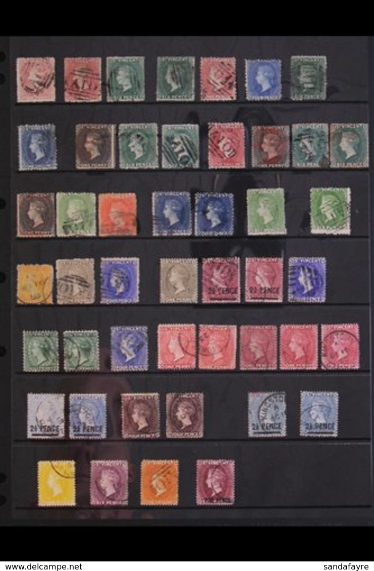 1861-1935 ATTRACTIVE USED COLLECTION.  With Strong QV Including 1861 6d Deep Yellow-green, 1862-68 (perf 11 To 12½) Set  - St.Vincent (...-1979)