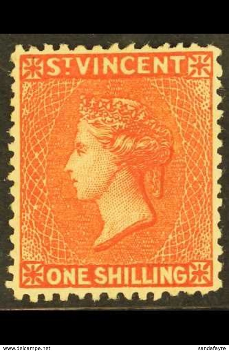 1880'S  1s Vermillion, Oneglia Forgery, Perf 12½ X13, Oil Impressed Large Star Wmk (sideways), Unused & Without Gum For  - St.Vincent (...-1979)