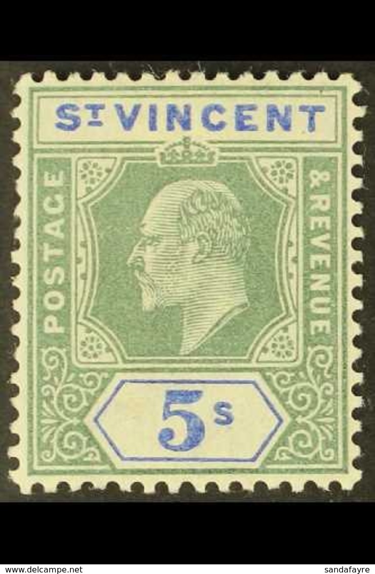1902  5s Green & Blue, SG 84, Very Fine Mint For More Images, Please Visit Http://www.sandafayre.com/itemdetails.aspx?s= - St.Vincent (...-1979)