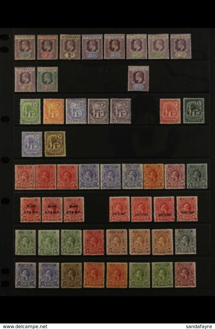 1902-1951 MINT COLLECTION  On Stock Pages, Includes 1902 Set To 6d & 2s, 1904-11 2½d, 1907-08 Set (ex 1d), 1921-32 Most  - St.Vincent (...-1979)