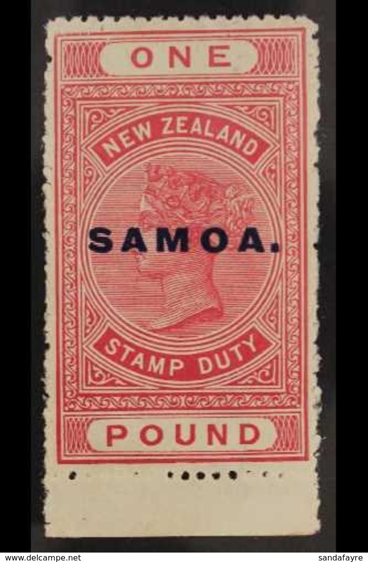 1914 - 24  £1 Rose Carmine, Perf 14½x14, SG 132, Very Fine Never Hinged Mint. For More Images, Please Visit Http://www.s - Samoa (Staat)
