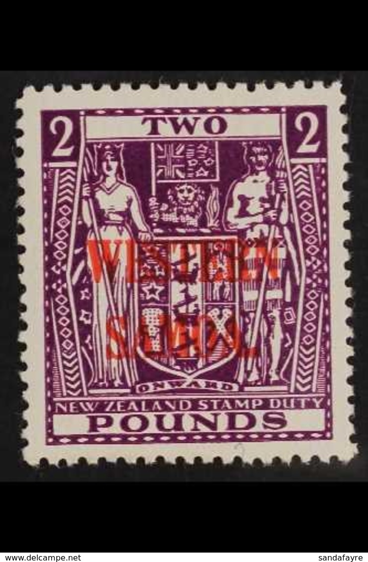 POSTAL FISCAL  1947 "Arms" £2 Bright Purple, SG 212, Very Fine Mint. For More Images, Please Visit Http://www.sandafayre - Samoa (Staat)