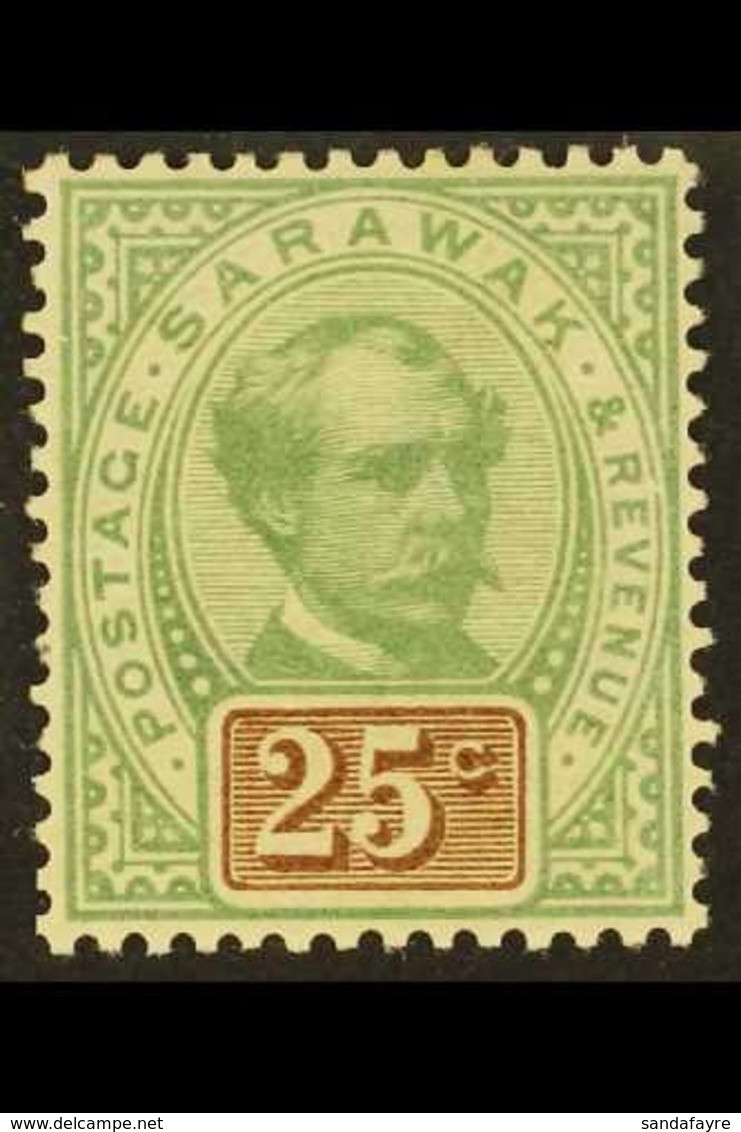 1888  25c Green And Brown, Brooke, No Wmk, SG 18, Superb Mint. For More Images, Please Visit Http://www.sandafayre.com/i - Sarawak (...-1963)