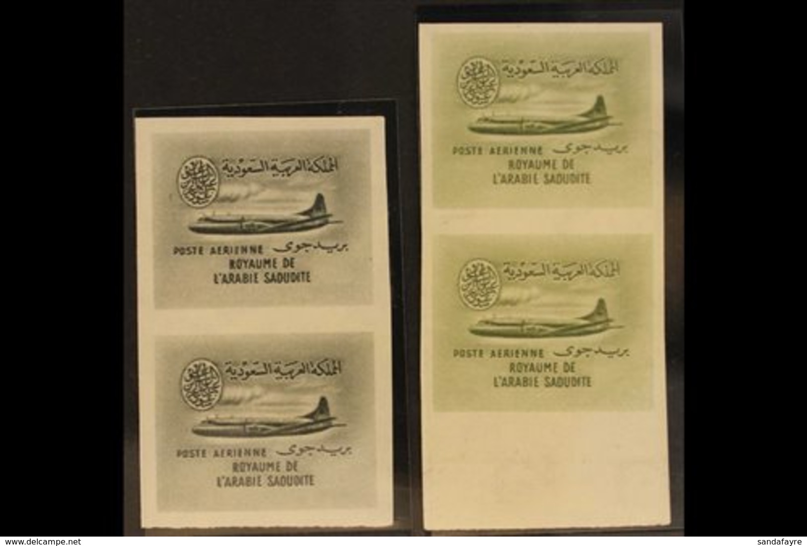 1963-5  6p And 8p Vickers Viscount Airmail Proofs In Central Colour On Gummed Wmk Paper, As SG 484/5, In Vertical Imperf - Saudi Arabia