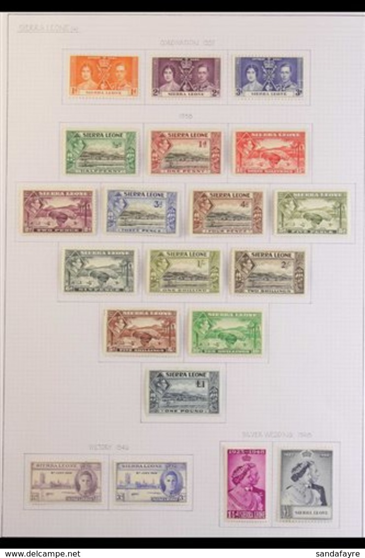 1937-1963 MINT COLLECTION OF SETS.  An Attractive Collection Presented On Sleeved Album Pages That Includes A Complete K - Sierra Leone (...-1960)