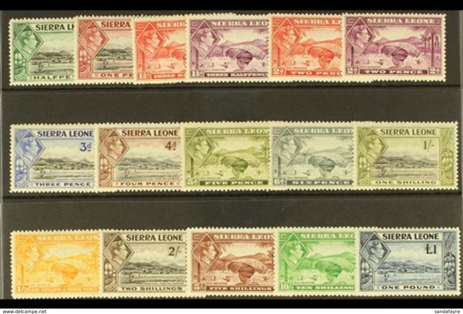 1938-44  Pictorial Definitive Set, SG 188/200, Never Hinged Mint (16 Stamps) For More Images, Please Visit Http://www.sa - Sierra Leone (...-1960)