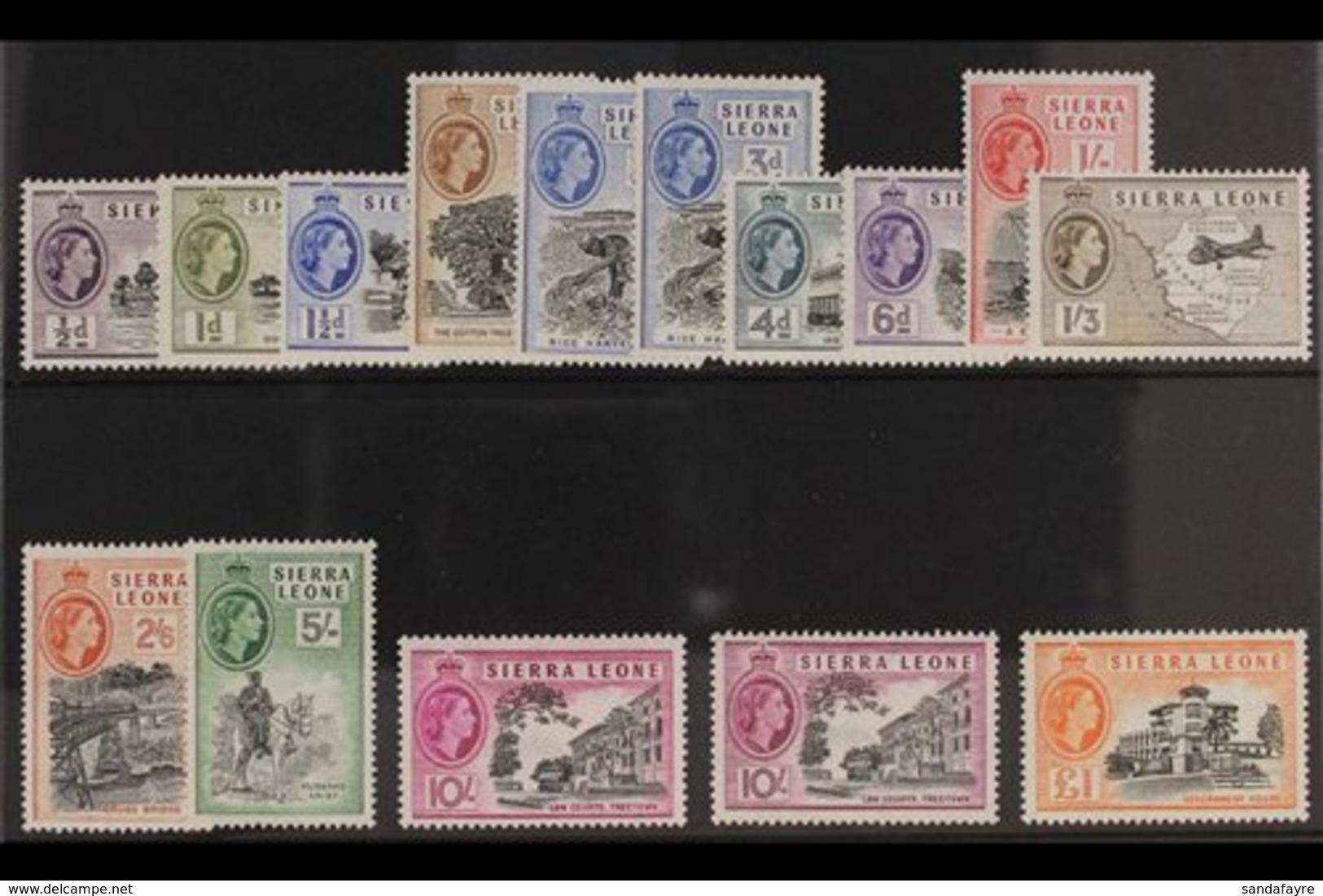 1956-61  Definitives Complete Set, SG 210/22, Including 3d Additional Listed Perf And 10s Additional Listed Shade, Never - Sierra Leona (...-1960)