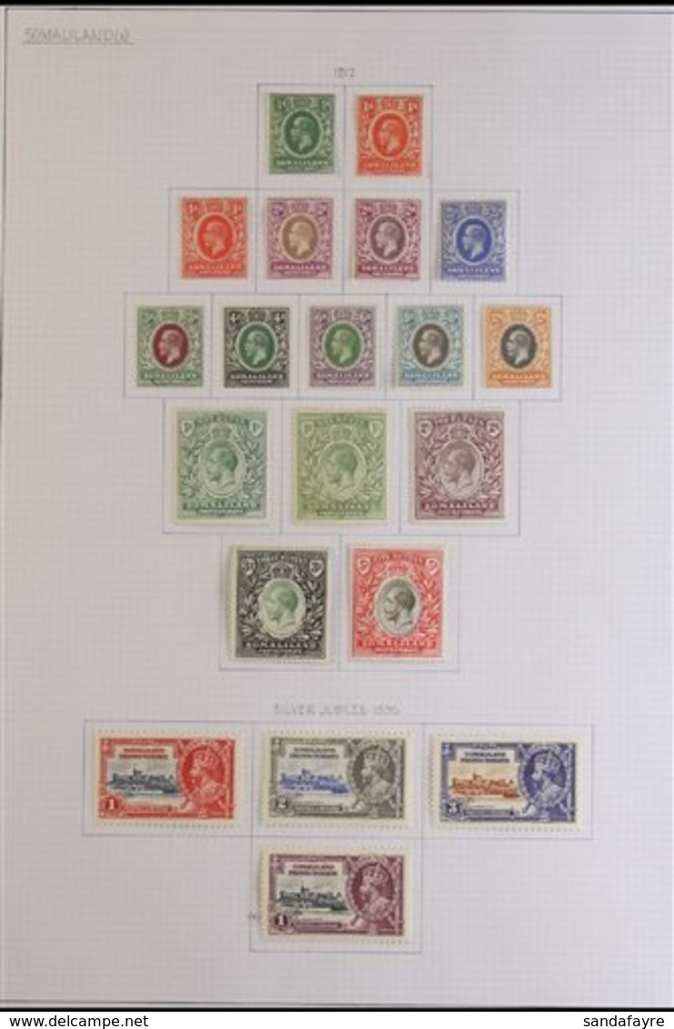 1912-1960 VERY FINE MINT COLLECTION  Written Up On Pages. With KGV All Values To 5R; Then A Complete Basic Run From 1935 - Somaliland (Protectorate ...-1959)