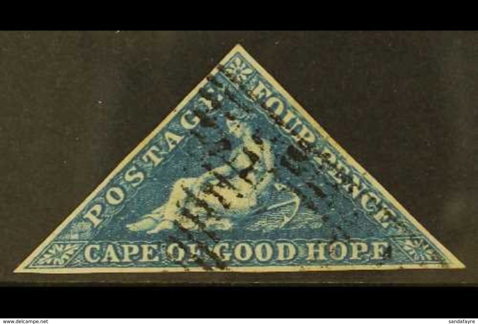 CAPE OF GOOD HOPE  1853 4d Deep Blue On Slightly Blued, SG 4, Used With 3 Margins. For More Images, Please Visit Http:// - Ohne Zuordnung