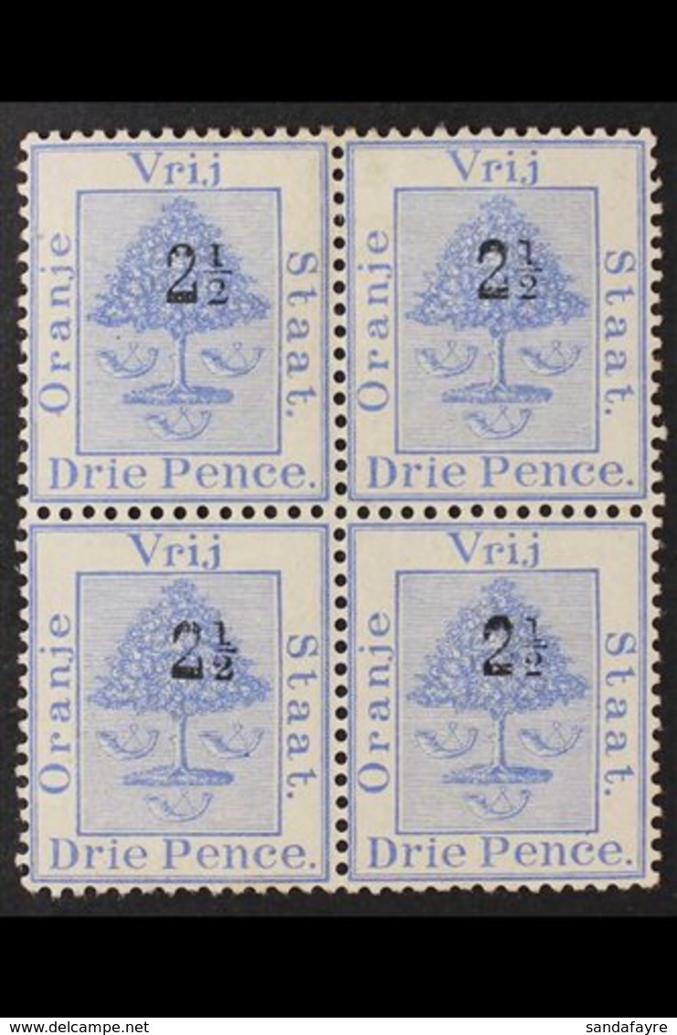 ORANGE FREE STATE  1897 2½d On 3d Ultramarine Surcharge, SG 83, Fine Mint BLOCK Of 4 With The Upper Left Stamp With ROMA - Ohne Zuordnung