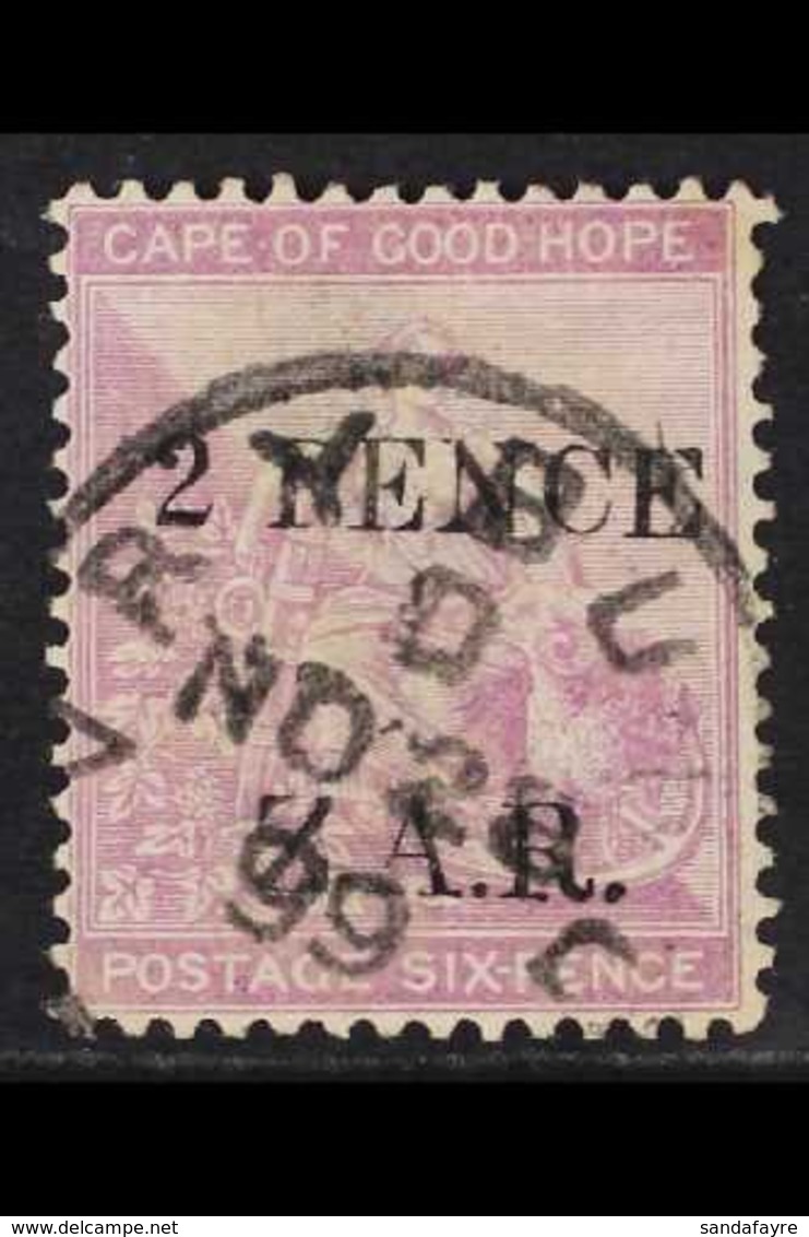 VRYBURG  1899 "2 PENCE Z.A.R." On 6d Mauve (surcharged COGH), SG 3, Fine Used For More Images, Please Visit Http://www.s - Ohne Zuordnung