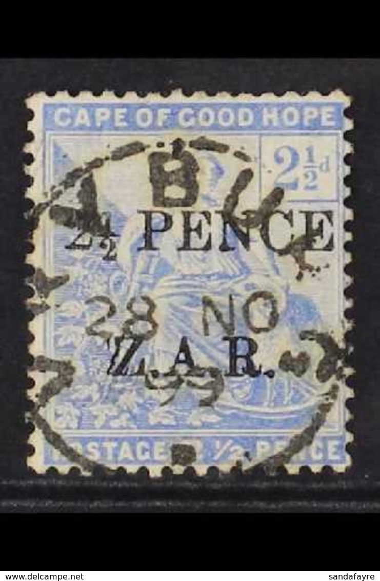 VRYBURG  1899 "2½ PENCE Z.A.R." On 2½d Blue (surcharged COGH), SG 4, Fine Used With Photo Certificate For More Images, P - Ohne Zuordnung