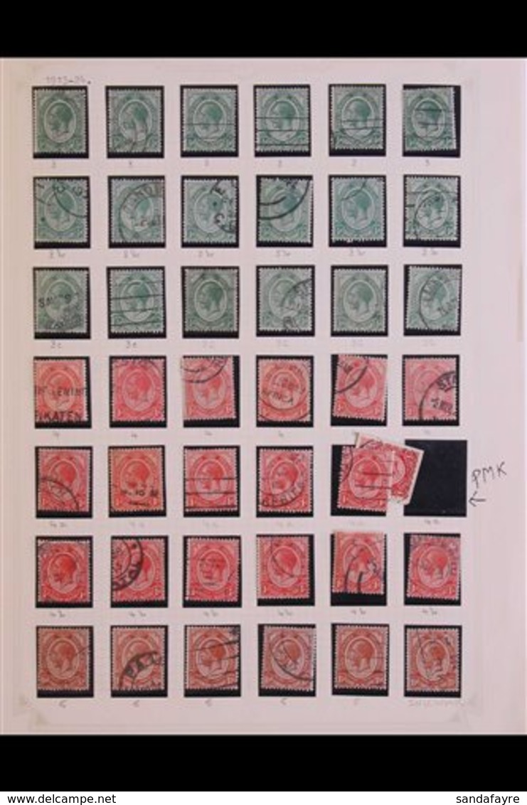 1910-1980 USED COLLECTION  In Hingeless Mounts On Leaves With Duplication, Shades, Postmark Interest, Type & Perforation - Unclassified