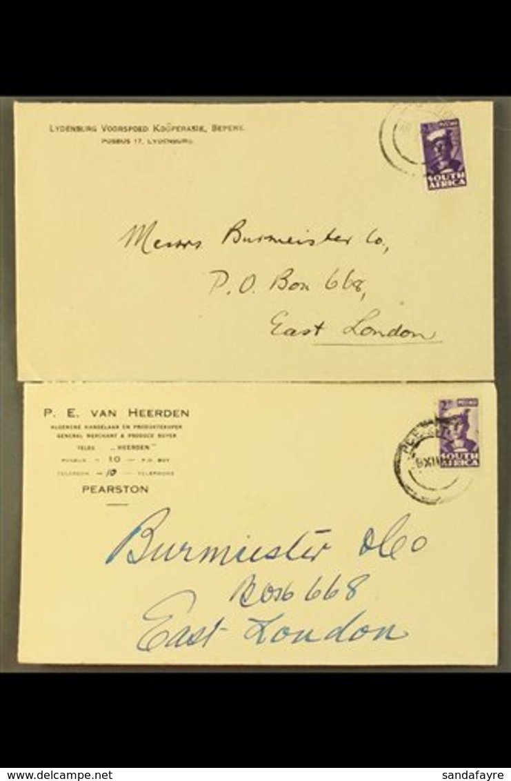 1940's DOCTOR BLADE VARIETIES ON COVERS.  A Group Of Commercial Covers Bearing 1942-44 2d War Effort (SG 100) Single Sta - Unclassified