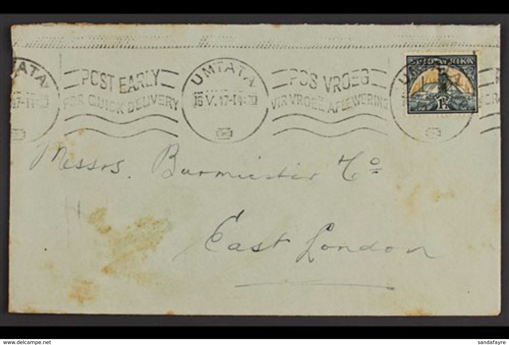 1941-1944 VARIETIES ON COVERS.  1941-48 1½d Blue-green & Yellow-buff GOLD BLOB ON HEADGEAR (SG 87b) And Two Examples Of  - Unclassified