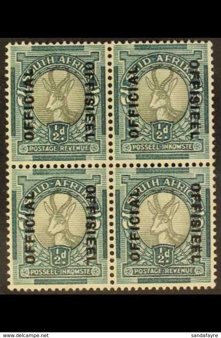 OFFICIAL  1937-44 ½d Green & Black, SG O32, Block Of 4, Lower Pair Never Hinged, A Fine Mint Block (2 Pairs) For More Im - Ohne Zuordnung