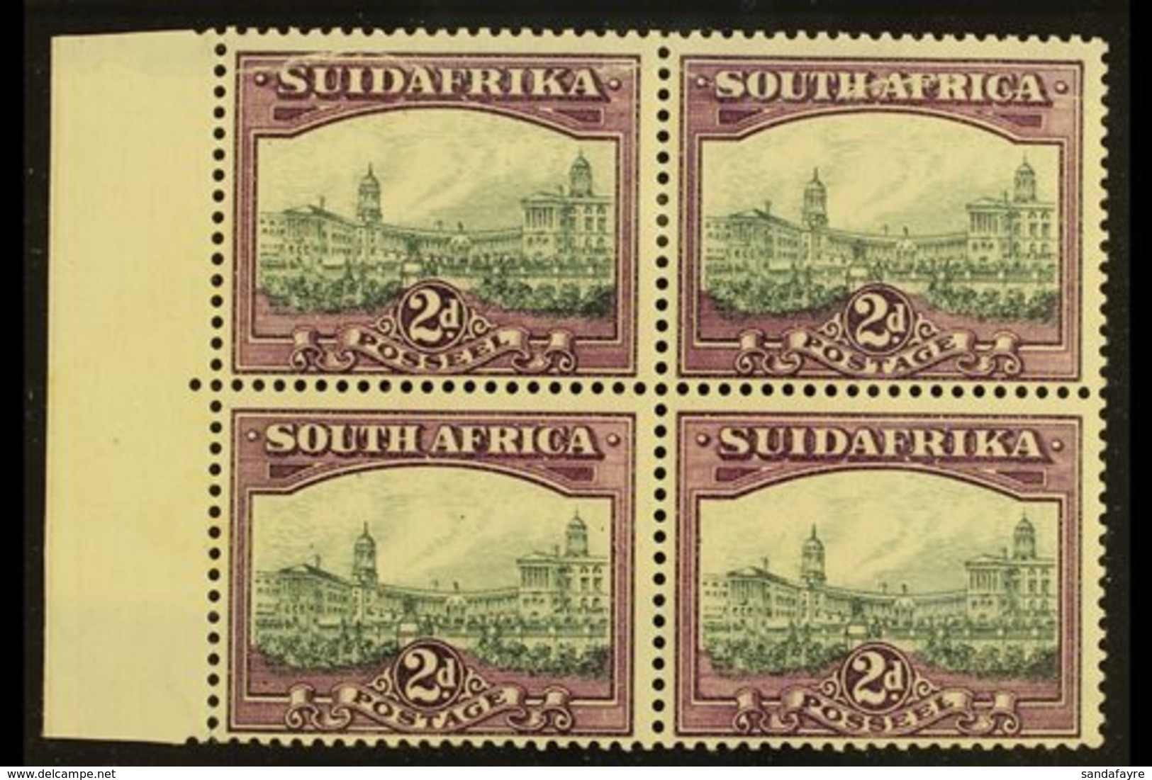 UNION VARIETY  1930-44 2d Slate-grey & Deep Lilac, Watermark Upright, JOINED PAPER VARIETY In A Block Of 4 (join On Top  - Ohne Zuordnung