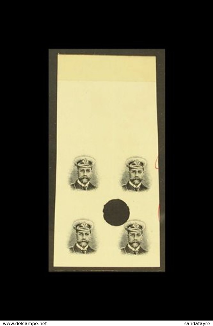 1924  Admiral Imperf Punched Proof Block Of 4 In Black Of Head Only ( For 2d, 4d, 6d, 1s, 1s 6d And 2s Values) From The  - Südrhodesien (...-1964)