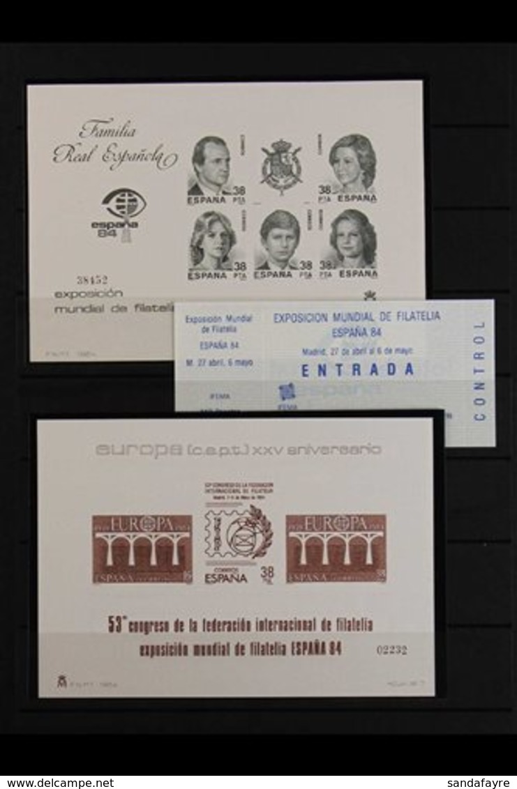 1984  International Philatelic Exhibition/Congress OFFICIAL PROOF SHEETLETS (Edifil PO. 6/7), Plus An Entry Ticket To Th - Sonstige & Ohne Zuordnung