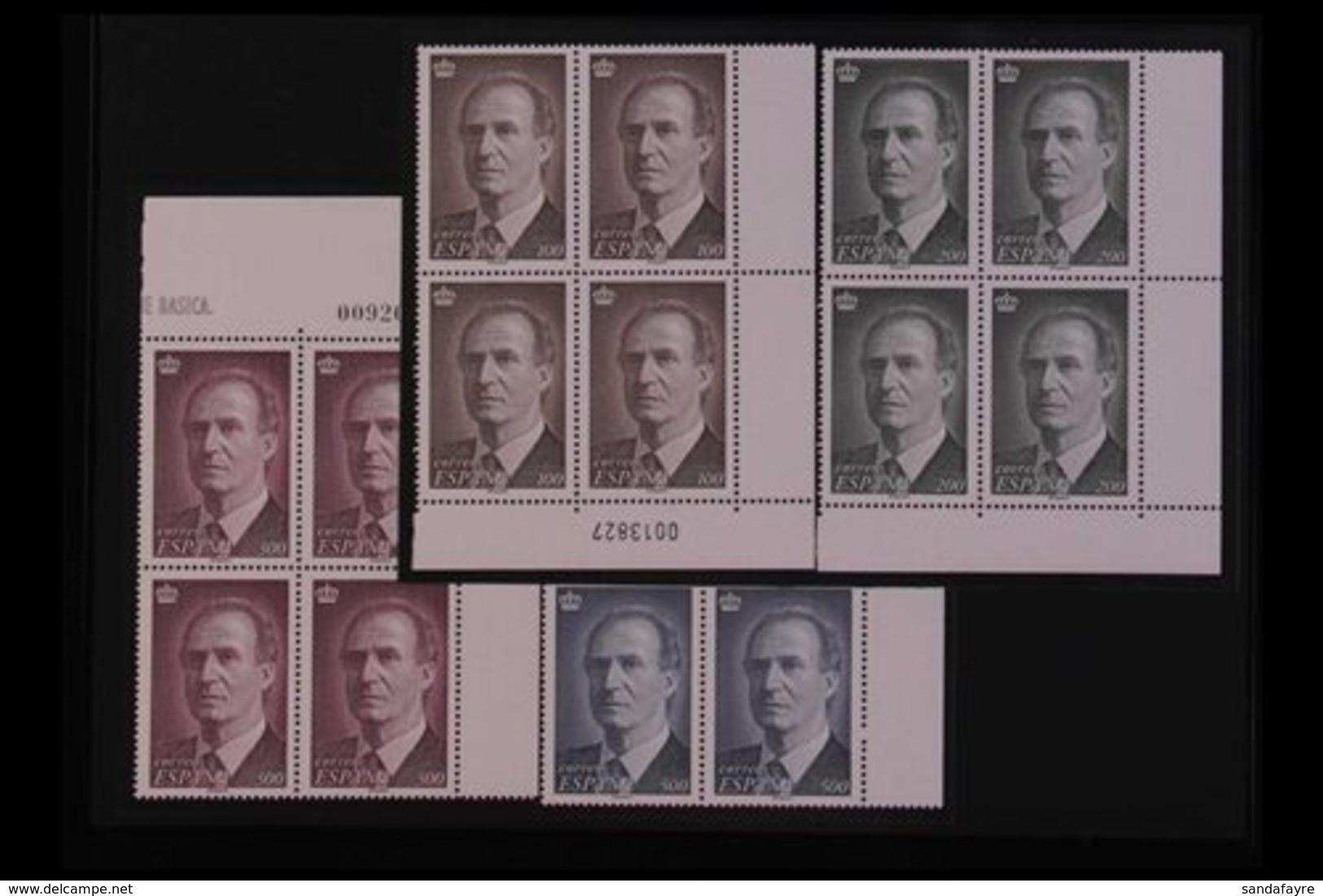 1996  King Juan Carlos High Values Set Complete, SG 3408/11 (Edifil 3461/64), Never Hinged Mint BLOCKS OF FOUR (4x Block - Other & Unclassified