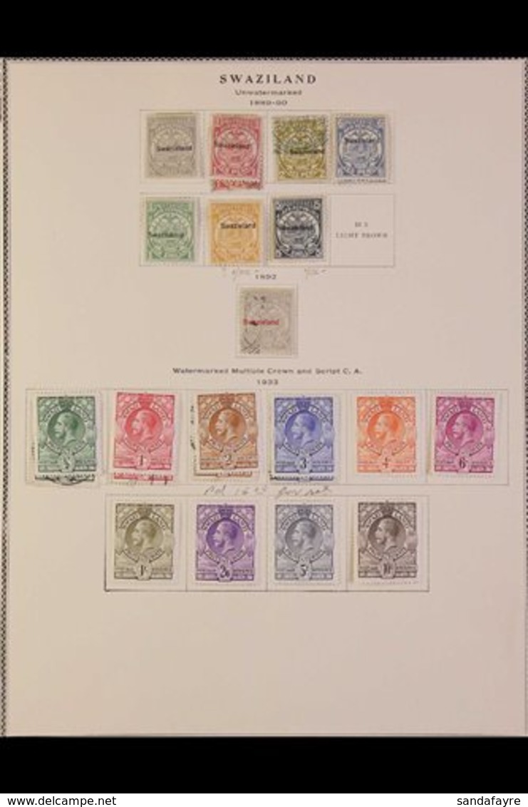 1889-1943 MINT COLLECTION  On Printed Album Pages, We See 1889-90 Mint Values To 5s (plus 1d, 2d & 6d Used), The 6d, 2s6 - Swasiland (...-1967)