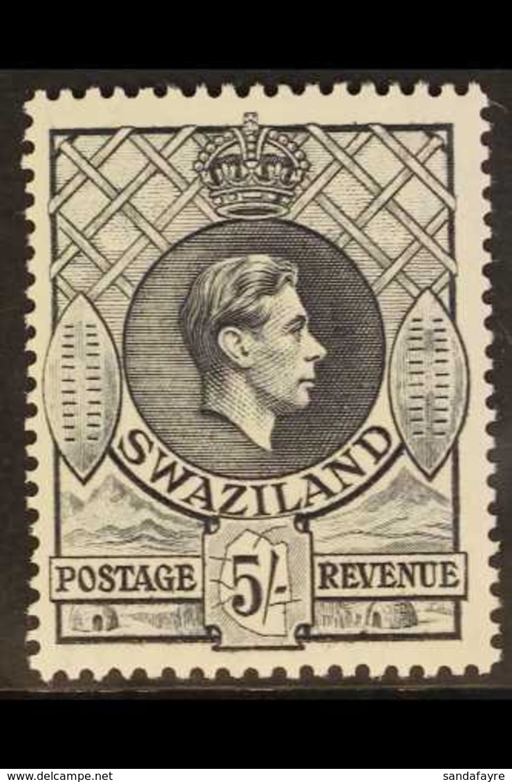 1938-54  5s Slate Perf 13½x14, SG 37a, Never Hinged Mint, Fresh. For More Images, Please Visit Http://www.sandafayre.com - Swasiland (...-1967)