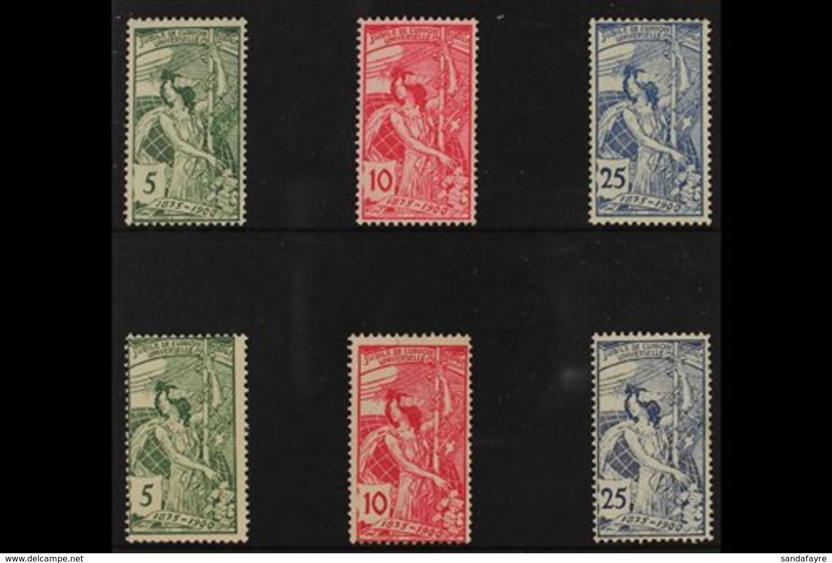 1900 UNIVERSAL POSTAL UNION  Plate I & II Complete Sets, Mi 71 I/73 II, SG 188/90, Never Hinged Mint (6 Stamps) For More - Sonstige & Ohne Zuordnung