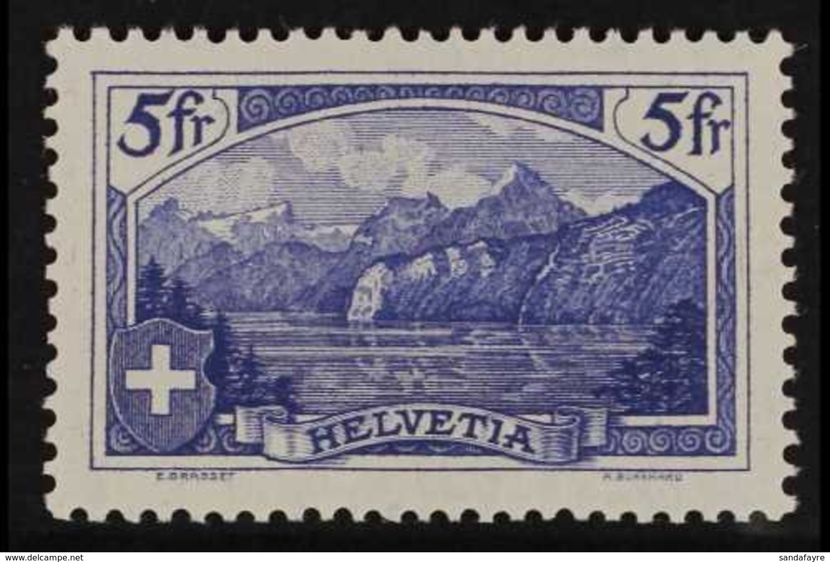 1914  5Fr Deep Ultramarine "The Rutli", Mi 122, SG 296, Never Hinged Mint For More Images, Please Visit Http://www.sanda - Sonstige & Ohne Zuordnung