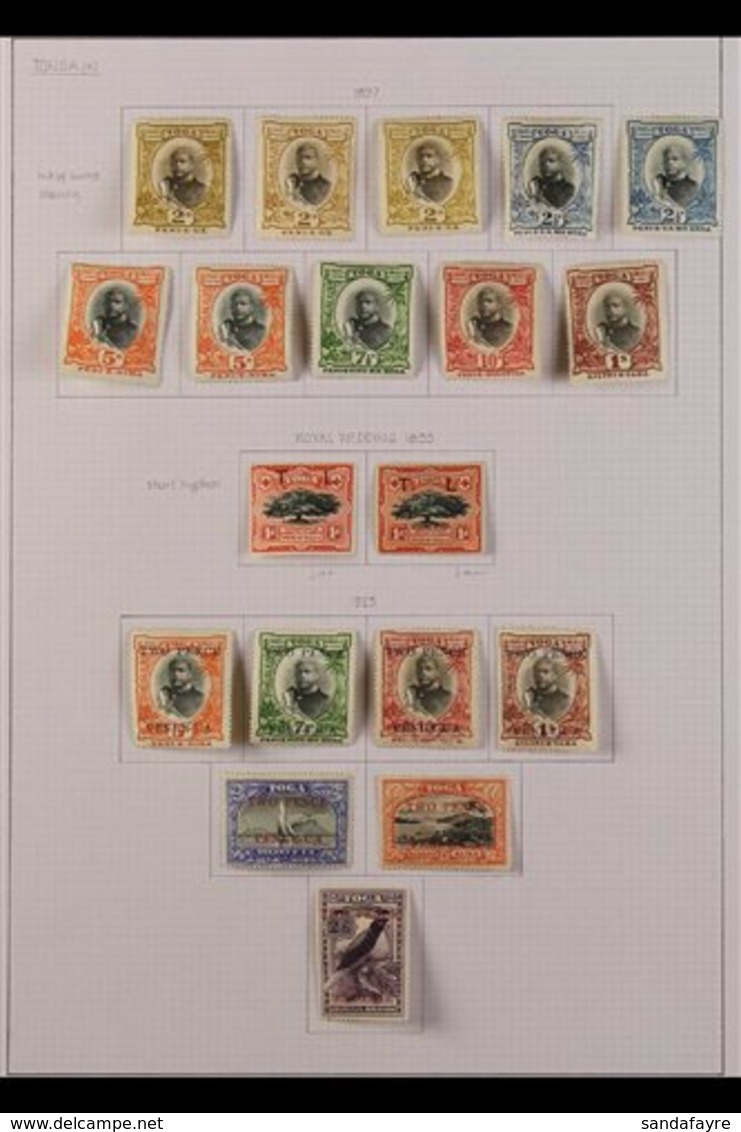 1897-1953 MINT COLLECTION  On Leaves, Mostly All Different, Includes 1897 Set Incl 2d (x3, One Type II), 5d (x2) & 2s (x - Tonga (...-1970)