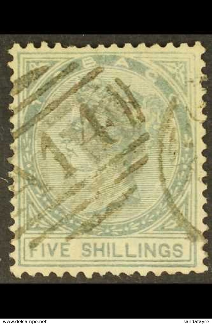 1879  5s Slate, SG 5, Used With "A 14" Postmarks, Rare. For More Images, Please Visit Http://www.sandafayre.com/itemdeta - Trinidad En Tobago (...-1961)