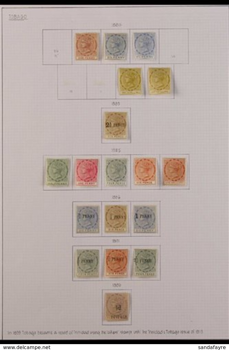 1882-1896 FINE MINT COLLECTION  On A Page, All Different, Includes 1883 2½d On 6d, 1882-84 1d & 2½d (x2 Shades), 1885-96 - Trinidad En Tobago (...-1961)