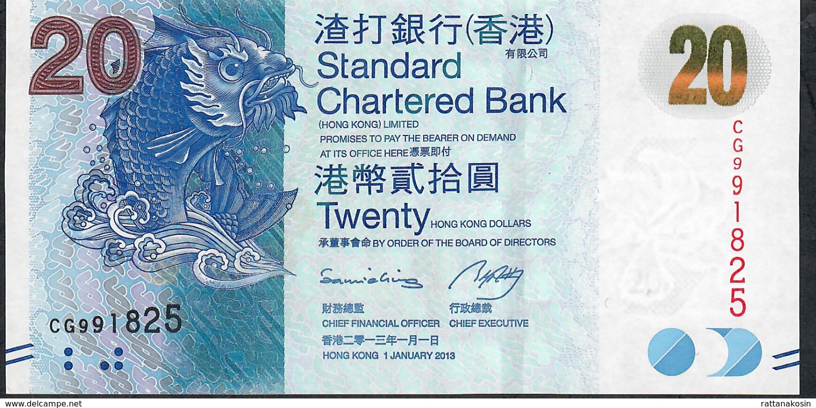 HONG-KONG P297c 20 DOLLARS 1.1.2013 #CG   UNC. - Hong Kong