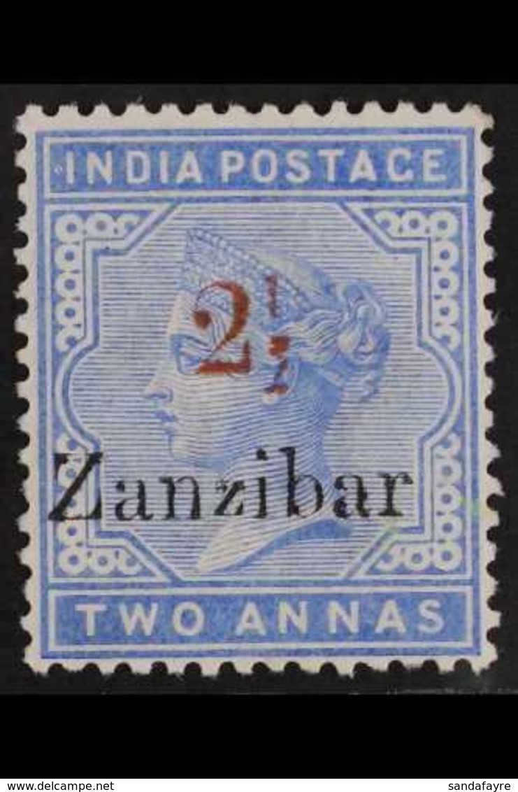 1895-8  "2½" In Red On 2a Dull Blue, SG 38, Very Fine Mint. For More Images, Please Visit Http://www.sandafayre.com/item - Zanzibar (...-1963)