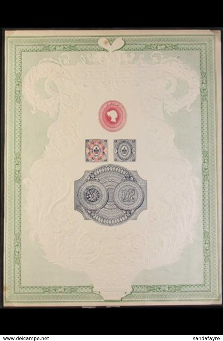 1839 WHITING TREASURY ESSAYS  The Beautiful Embossed Card Page Printed To Accompany An Article By Charles Whiting Entitl - Autres & Non Classés