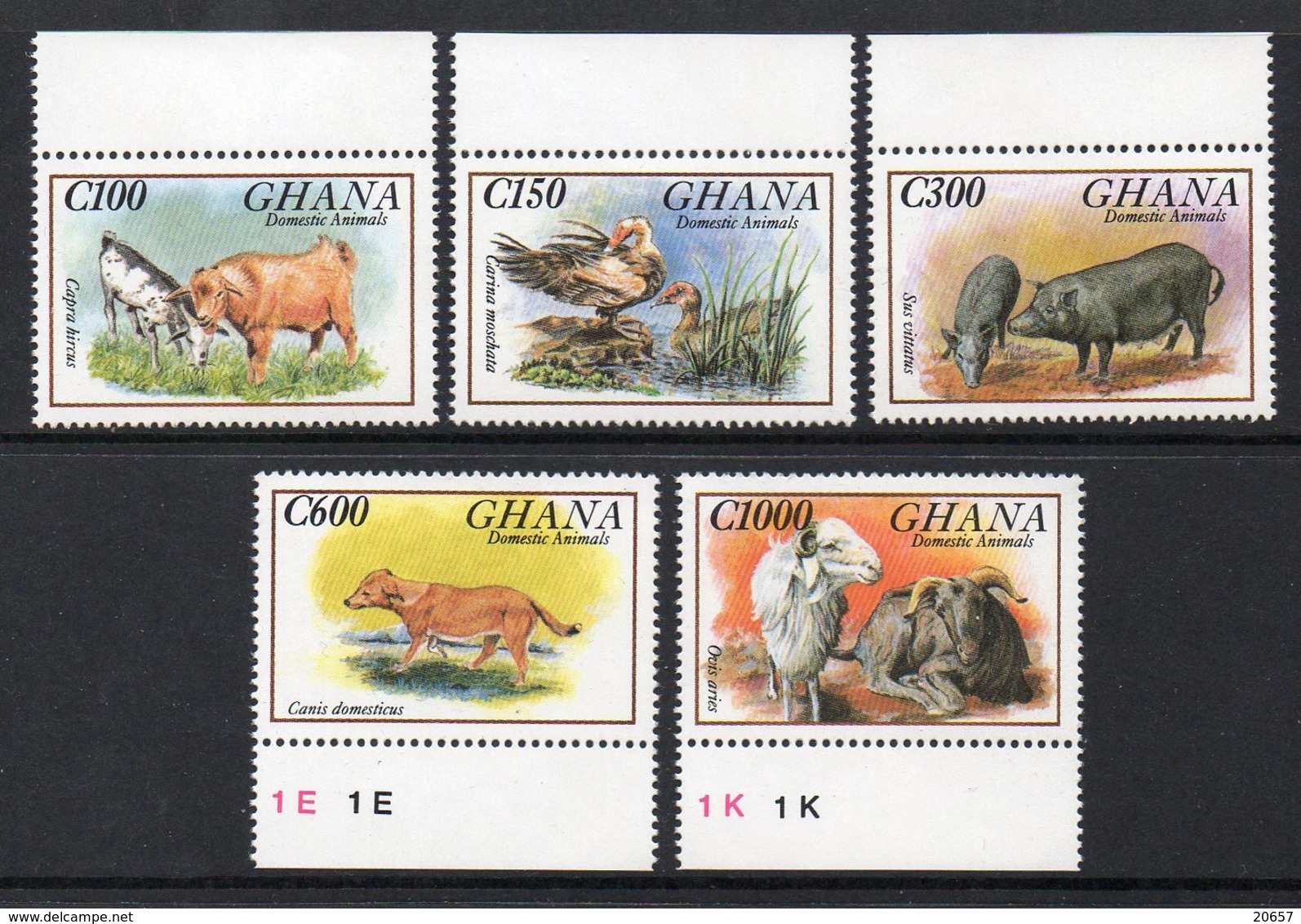 Ghana 1537/41 Chèvres , Mouton , Canards , Cochon Porc , Chien - Ferme