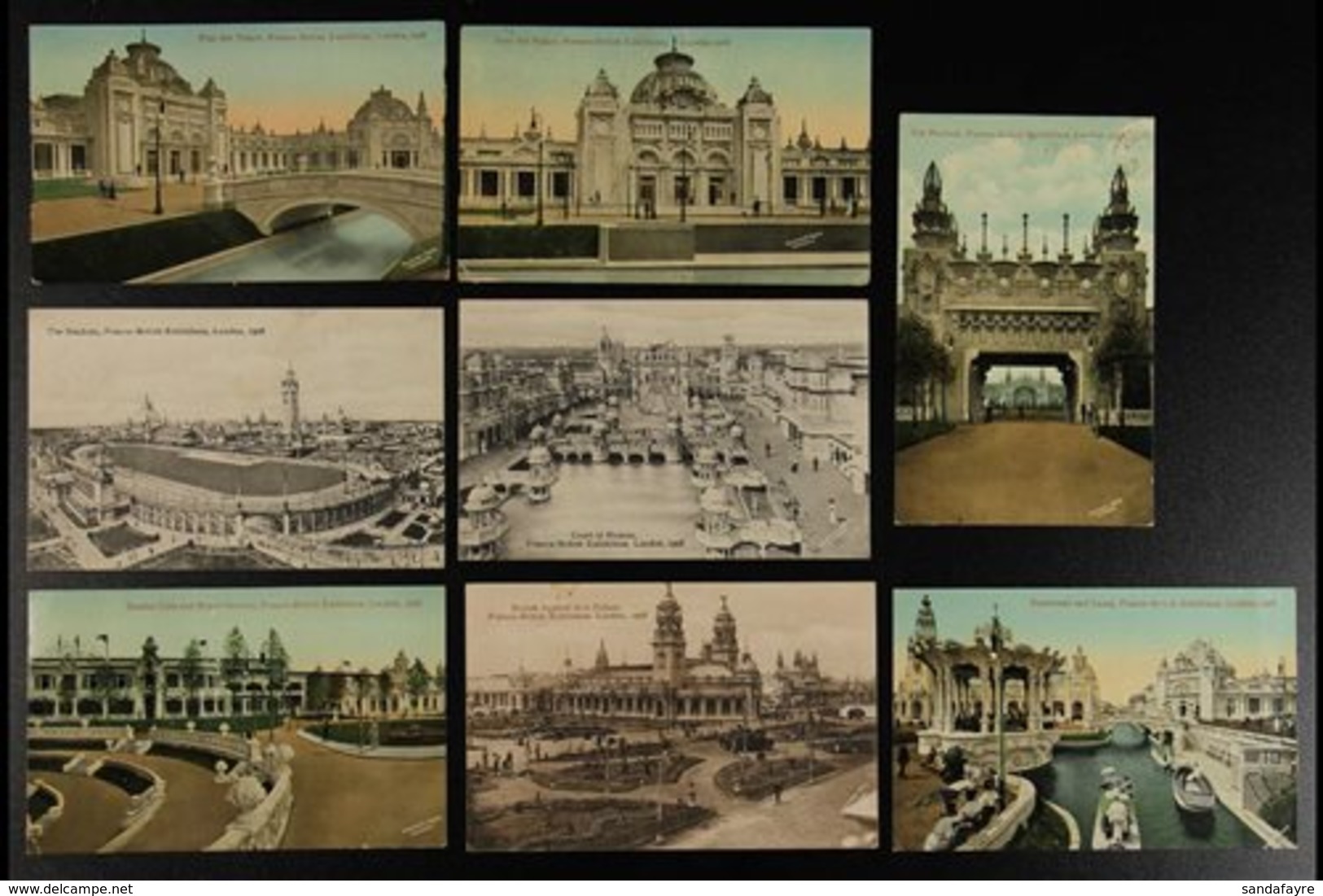 1908 FRANCO-BRITISH EXHIBITION  All Different Collection Of Sepia Or Colour Tinted Picture Postcards, All But One Are Us - Other & Unclassified