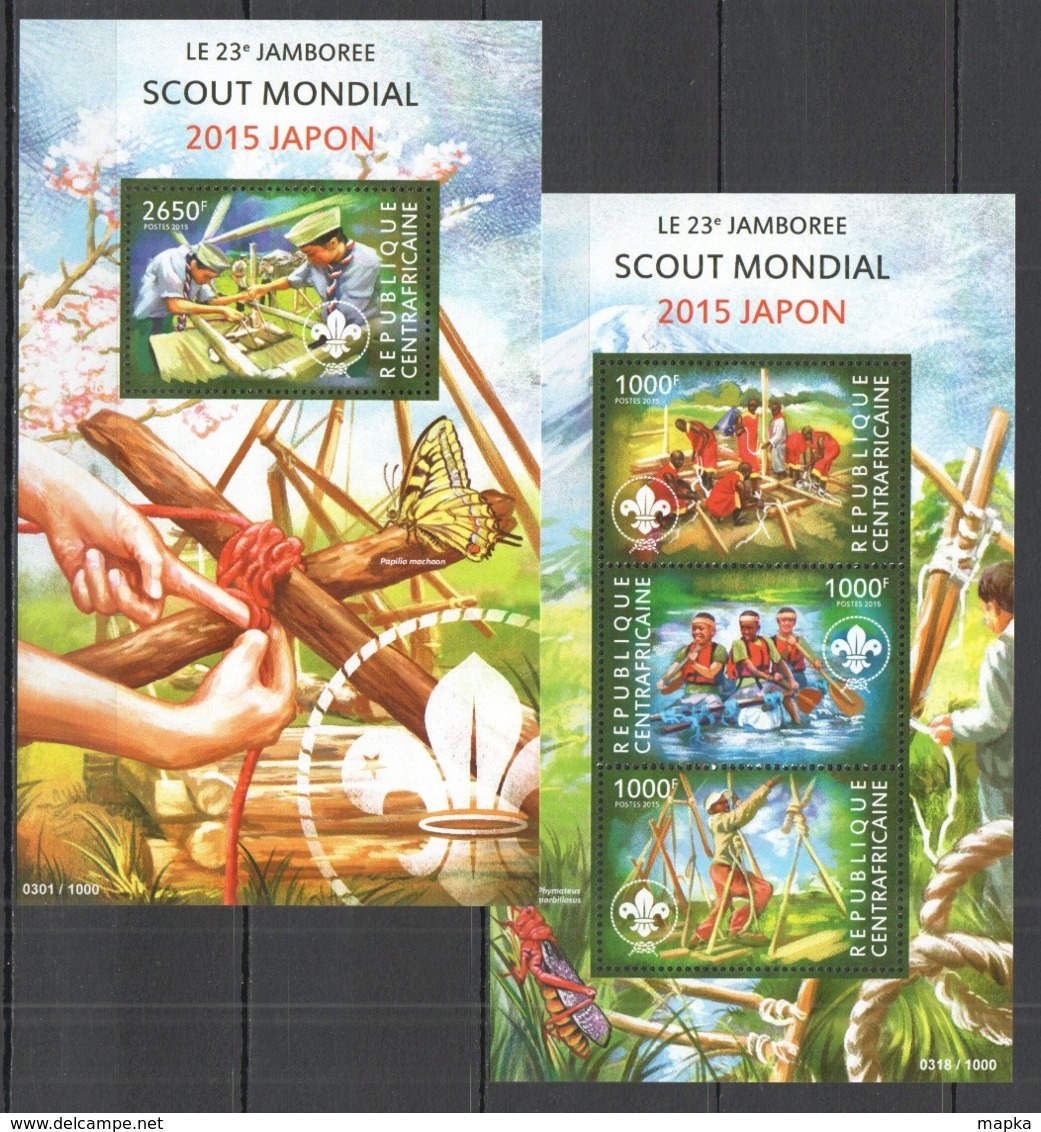 CA295 2015 CENTRAL AFRICA CENTRAFRICAINE SCOUTING SCOUT MONDIAL 2015 JAPON KB+BL MNH - Andere & Zonder Classificatie