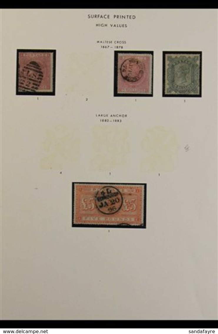 1855 TO 1900 IMPRESSIVE COLLECTION WITH HIGH VALUES.  A Collection Of Above Average Quality Used Surface- Printed Stamps - Other & Unclassified