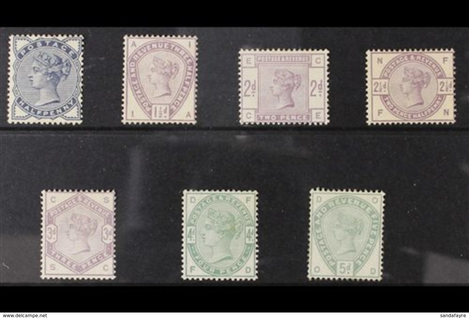 1883-84  'lilacs And Greens' Set Complete To 5d, SG 187/93, Mint Very Lightly Hinged, Cat £1925 (7 Stamps) For More Imag - Other & Unclassified